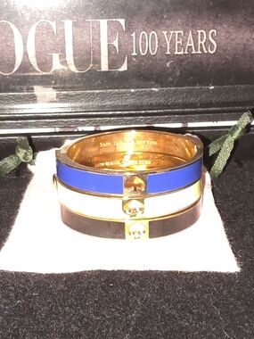 kate spade Blue, Light Yellow and Black Enamel Stackable Bangle Set